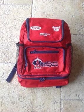 Red Kids Backpack with Team Patch